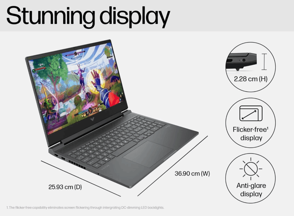 HP Victus 16 display