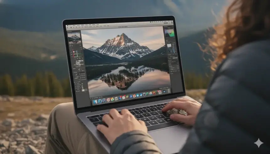 AI Image Enhancement on MacBook Pro