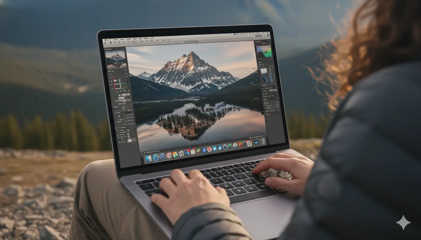 AI Image Enhancement on MacBook Pro